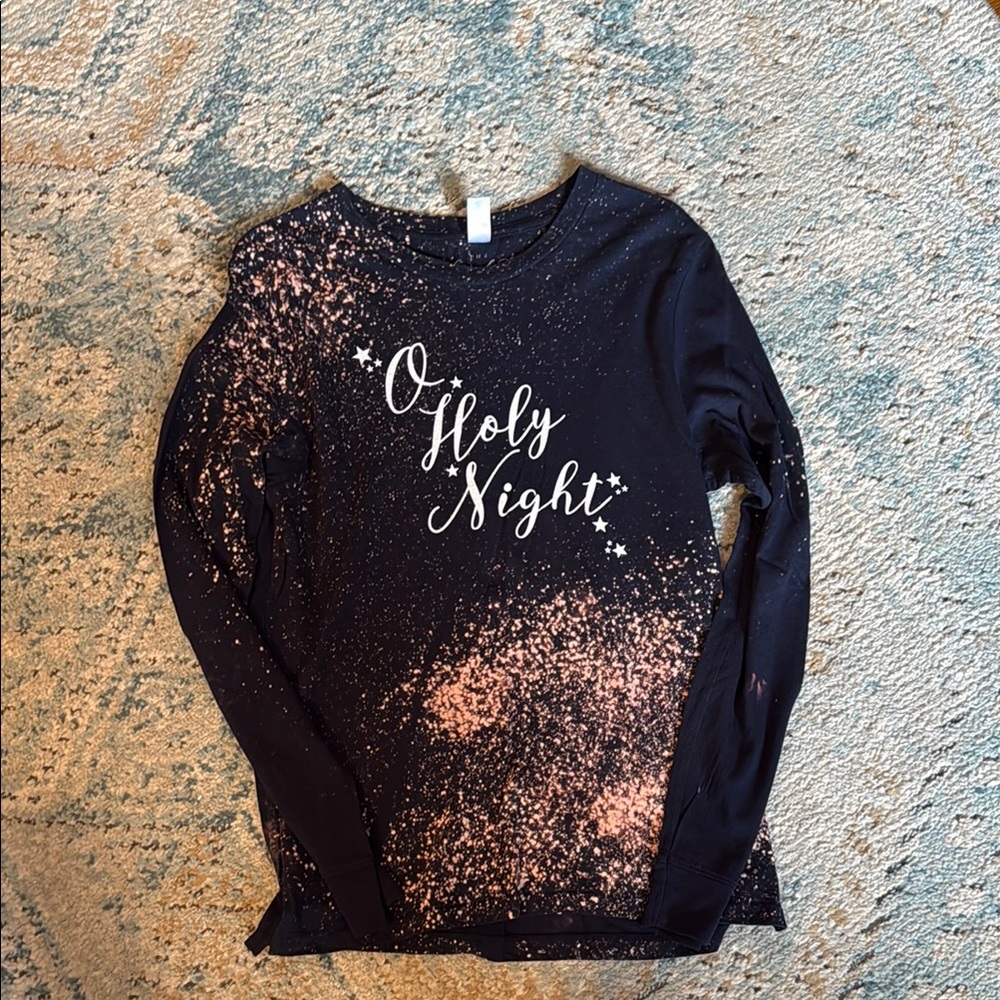 O Holy Night Long Sleeve Tee - Black